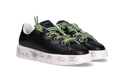 BELLE VARIANTE 6550 pelle nera linguetta glitter occhielli grandi